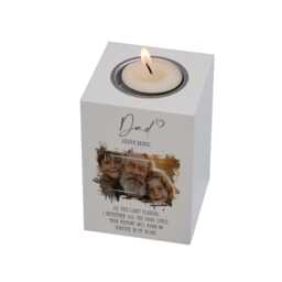 Memorial Dad Tea Light Holder Bereavement Sympathy Gift With Photo - thumbnail 2
