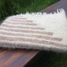 Handmade Wool Pet Rug Natural Beige Woven Mat - thumbnail 2
