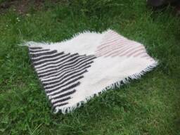 Handmade Wool Pet Rug Natural Beige Woven Mat - thumbnail 1