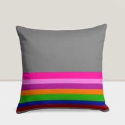 Colourful Boho Cushion Cover, Abstract Mid Century Modern Design, Geometric Stripe, Bedroom Charm, Living Room Decor Pillow Case - thumbnail 3