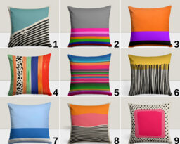 Colourful Boho Cushion Cover, Abstract Mid Century Modern Design, Geometric Stripe, Bedroom Charm, Living Room Decor Pillow Case - thumbnail 1