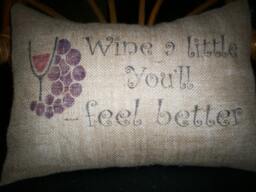 Shabby Chic Amusing Wine A Little Burlap Pillow Cover - thumbnail 1