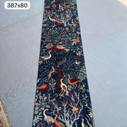 4??15 Ft Afghan Chobi Rug - Tribal Wool Animal Motifs Black Background - thumbnail 3
