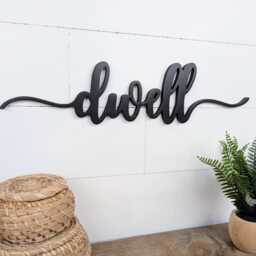 Dwell Word Cutout - Wooden Letters Wall Hanging Home Quote Sign Minimalist Design Housewarming Gift - thumbnail 2