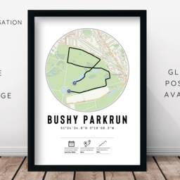 Custom Parkrun Print & Frame Gift For Runner - Finishers Map Park Run Athlete Strava Any Route For Her Him Mum Running Tracked 5K 5Km - thumbnail 3