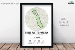 Custom Parkrun Print & Frame Gift For Runner - Finishers Map Park Run Athlete Strava Any Route For Her Him Mum Running Tracked 5K 5Km - thumbnail 1