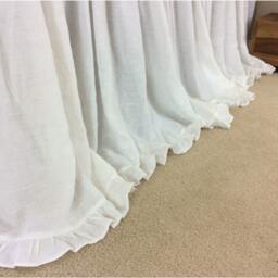 Linen Bedspread, Bed Cover, Ruffle Bedding With Mini Hem, Bedding, Shabby Chic Over 41 Colors & Patterns - thumbnail 2