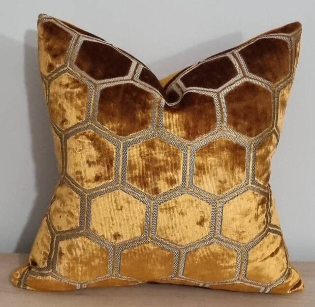 Designers Guild Manipur Sienna & Omega Velvet Cushion Cover 45x45 cm - image 1