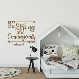 Be Strong & Courageous Wall Decal Christian Nursery Decor, Religious Gifts Lw43 - thumbnail 3