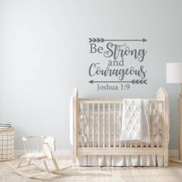 Be Strong & Courageous Wall Decal Christian Nursery Decor, Religious Gifts Lw43 - thumbnail 4