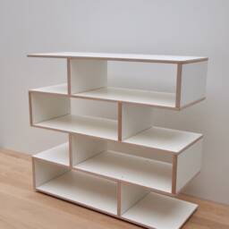 Zigzag White Shoe Rack Modular Birch Plywood Storage - thumbnail 2