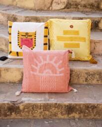 "Handmade Block Print Pillow Cover Cotton Euro Sham, 26""x26"