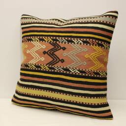 Big Pillow 24x24 in 60x60 cm, Throw Kilim Covers, Bolster Vintage Mudcloth Pillow, 4Af-127 - thumbnail 3