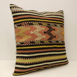 Big Pillow 24x24 in 60x60 cm, Throw Kilim Covers, Bolster Vintage Mudcloth Pillow, 4Af-127 - thumbnail 2