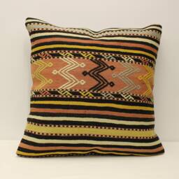 Big Pillow 24x24 in 60x60 cm, Throw Kilim Covers, Bolster Vintage Mudcloth Pillow, 4Af-127 - thumbnail 1