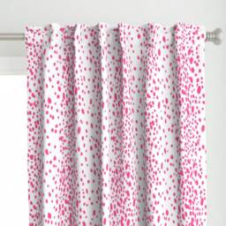 Animal Print Curtain Panel - Abstract Dots Pink Girl Nursery Home Decor Modern Custom Fuschia By Domesticate - thumbnail 1