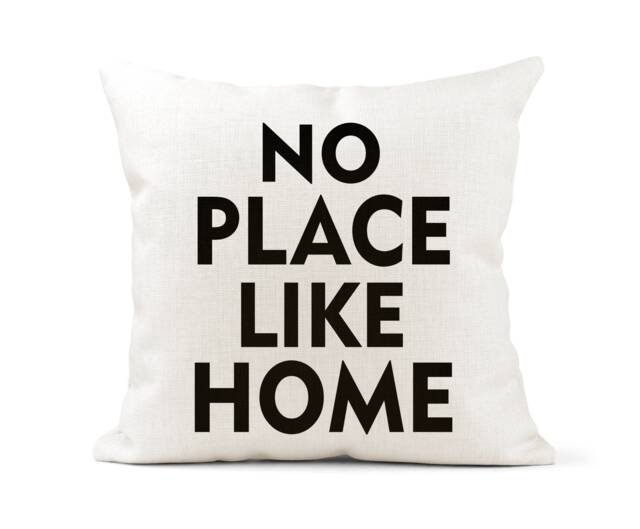 No Place Like Home Quote Cream Canvas Cushion, Scatter Decor, New Home, Retirement Gift - image 1