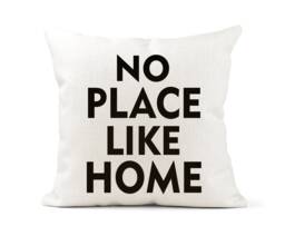 No Place Like Home Quote Cream Canvas Cushion, Scatter Decor, New Home, Retirement Gift - thumbnail 1