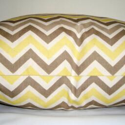"Yellow Gray Chevron Pillow Cover - Modern Cotton Throw Cushion - 20"" X 20" - thumbnail 3