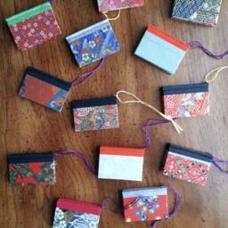 5 Handmade Miniature Book Christmas Ornaments - Japanese Papers, Chiyogami - thumbnail 3