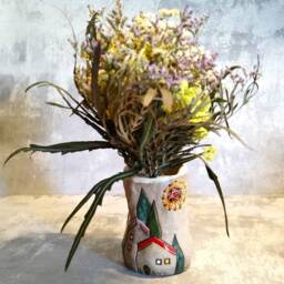 Ceramic Vase, Gift For Mom, Handmade Pottery, Mother's Day Gift, Dish, Hostess Dried Flowers Pencils Holder, New Home - thumbnail 2