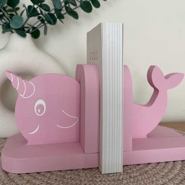 Wooden Whale/Narwhal Bookends. Nursery Or Children's Bedroom Decor - image 1