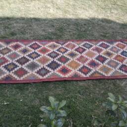 Jute Kilim Exclusive Runner Rug, Bed Side Runner, Long Rug Carpet, 2x10 Ft Feet, Beautiful Rug, Bohemian Braided Pastel Eco - thumbnail 4