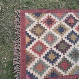 Jute Kilim Exclusive Runner Rug, Bed Side Runner, Long Rug Carpet, 2x10 Ft Feet, Beautiful Rug, Bohemian Braided Pastel Eco - thumbnail 2
