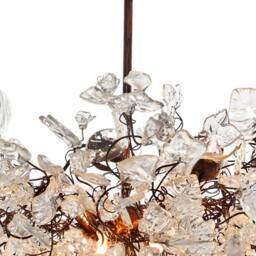 Large Hanging Lights With Natural Clear Flowers & Leaves For Dining Room Table, Bedroom Or Living Room. Chandelier Lighting - thumbnail 2