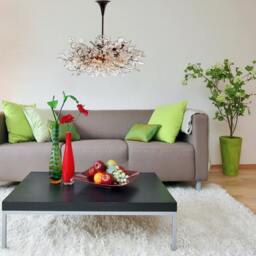Large Hanging Lights With Natural Clear Flowers & Leaves For Dining Room Table, Bedroom Or Living Room. Chandelier Lighting - thumbnail 3