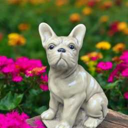 Concrete French Bulldog Statue Stone Frenchie Figurine Cement Dog Sculpture Outdoor Yard Ornament Pet Memorial Decor Dog Lover Gift - thumbnail 3