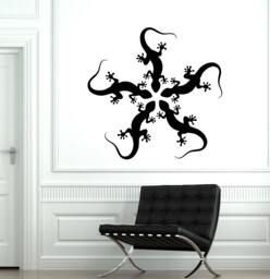 Wall Decal Lizard Gecko Animal Tribal Cool Mural Vinyl Sticker 1725Dz - thumbnail 1