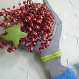 Upcycled Metal Mermaid Wall Art Redhead Beach House Decor - 8x12 - thumbnail 2