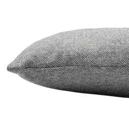 Classic Herringbone Tweed Cushion in Stone Grey. Soft Grey Traditional Check Design. 17x17 - thumbnail 3