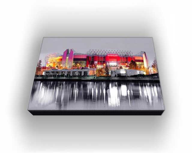 Manchester United, Old Trafford, Wall Canvas, Picture, Print, Art, 38cm X 26cm - image 1
