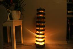 Sliced Wood Floor Lamp Mid Century Modern Cherry Ambiance Lighting
