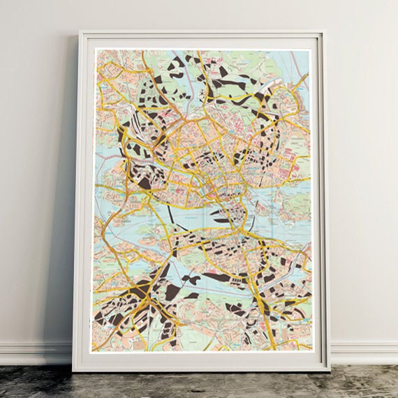 August Strindberg Papercut/Stockholm Map Handmade Poster 50x70cm Hand Cut Map Paper Cutting On Paper Limited Edition Sweden - image 1