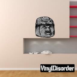 Aztec Stone Sculpture Wall Decal - Fabric Vinyl Removable & Reusable Aztecuscolor011Et