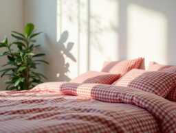 Red Gingham Cotton 1 Duvet Cover Checkered Comforter Set Cozy Bedroom Decor Duvet