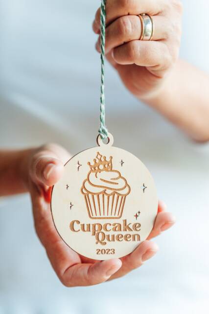 Cupcake Christmas Bauble 2025 For The Queen, King & Best Baker. The Ideal Secret Santa Gift Budding Baker - image 1