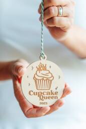 Cupcake Christmas Bauble 2025 For The Queen, King & Best Baker. The Ideal Secret Santa Gift Budding Baker - thumbnail 1