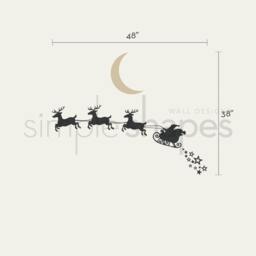 Santa & Reindeer - Holiday Vinyl Wall Decal Sticker - thumbnail 3