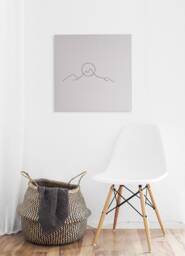 Canvas Wall Art Minimalist Decor Mountains Embroidery Design Framed Canvas Poster Modern Embroidered Picture Landscape Office - thumbnail 1