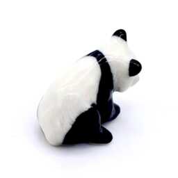 Miniature Ceramic Panda Bear Sitting Animal Little Black White Figurine Tiny Statue Small Decoration Hand Painted Collectible Mini Figure - thumbnail 3
