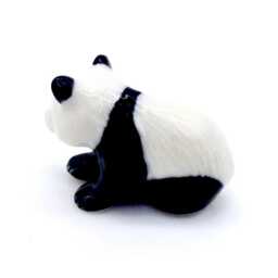 Miniature Ceramic Panda Bear Sitting Animal Little Black White Figurine Tiny Statue Small Decoration Hand Painted Collectible Mini Figure - thumbnail 2