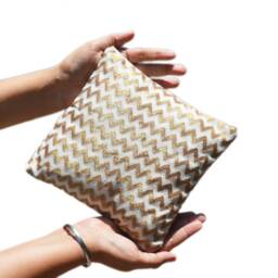 Chevron Pillowcase Rick Rack Zigzag Cotton Accent Throw Pillow - Ring Decorative Handmade Cushion Cover - Small Mini 8 - thumbnail 2