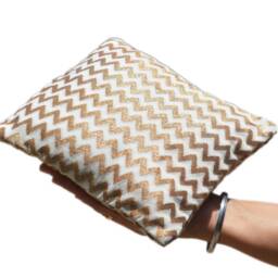 Chevron Pillowcase Rick Rack Zigzag Cotton Accent Throw Pillow - Ring Decorative Handmade Cushion Cover - Small Mini 8 - thumbnail 3