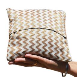 Chevron Pillowcase Rick Rack Zigzag Cotton Accent Throw Pillow - Ring Decorative Handmade Cushion Cover - Small Mini 8 - thumbnail 4