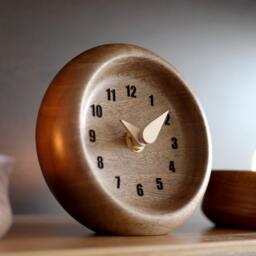 Handcrafted Walnut Wood Table Clock Modern Desk Decor - thumbnail 2