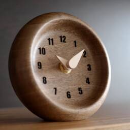 Handcrafted Walnut Wood Table Clock Modern Desk Decor - thumbnail 3
